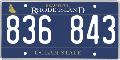 RI license plate 836843