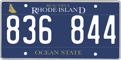 RI license plate 836844