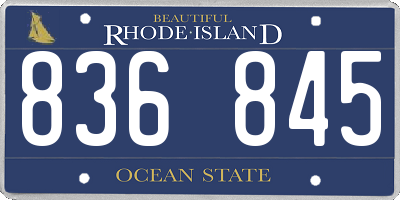RI license plate 836845