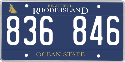 RI license plate 836846