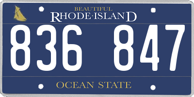 RI license plate 836847