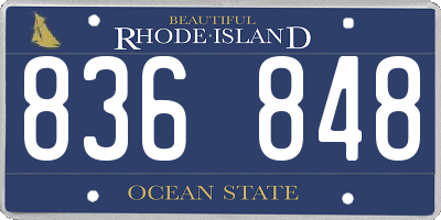 RI license plate 836848