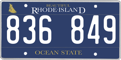 RI license plate 836849