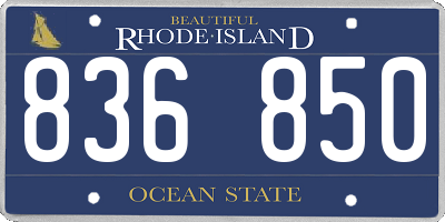 RI license plate 836850