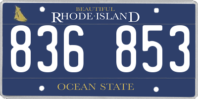 RI license plate 836853