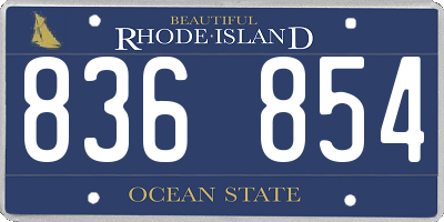 RI license plate 836854