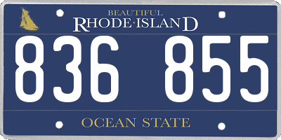 RI license plate 836855