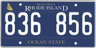 RI license plate 836856