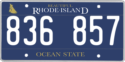 RI license plate 836857