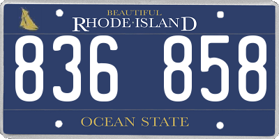 RI license plate 836858