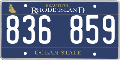 RI license plate 836859