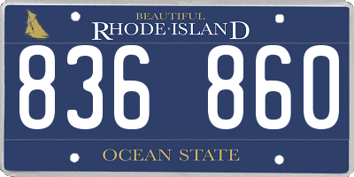 RI license plate 836860