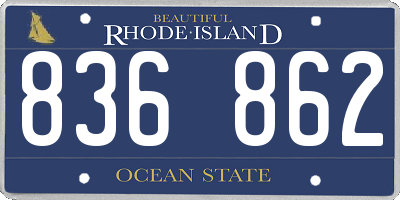 RI license plate 836862