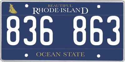 RI license plate 836863