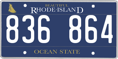 RI license plate 836864