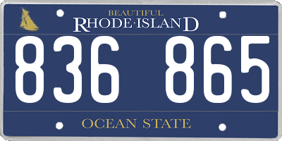 RI license plate 836865