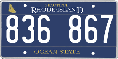 RI license plate 836867