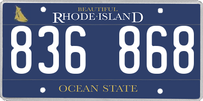 RI license plate 836868