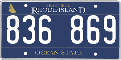 RI license plate 836869