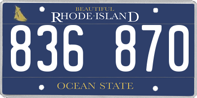 RI license plate 836870