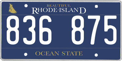 RI license plate 836875