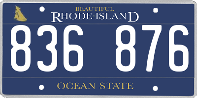 RI license plate 836876