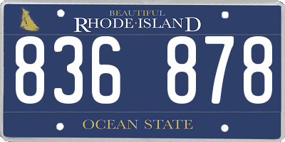 RI license plate 836878