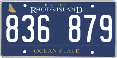 RI license plate 836879