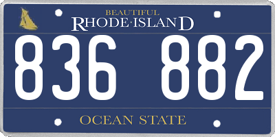RI license plate 836882