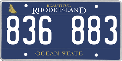 RI license plate 836883