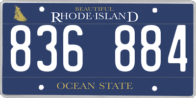 RI license plate 836884