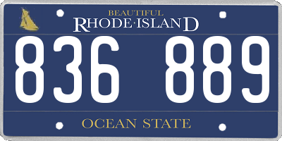 RI license plate 836889