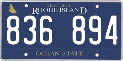 RI license plate 836894
