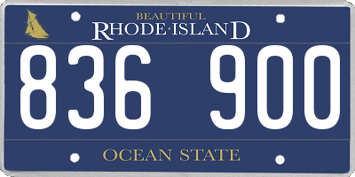 RI license plate 836900