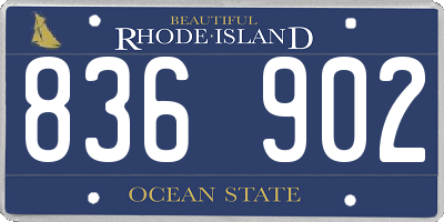 RI license plate 836902