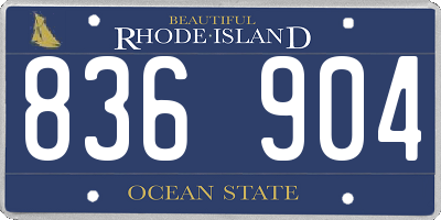 RI license plate 836904