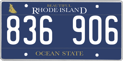 RI license plate 836906