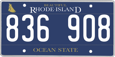 RI license plate 836908
