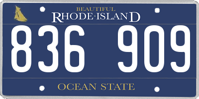 RI license plate 836909