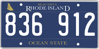 RI license plate 836912
