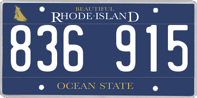 RI license plate 836915