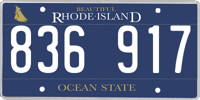 RI license plate 836917