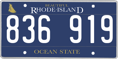 RI license plate 836919
