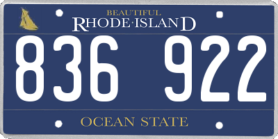 RI license plate 836922