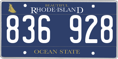 RI license plate 836928