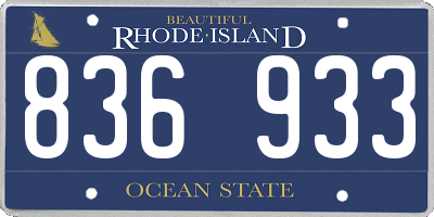 RI license plate 836933