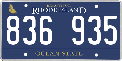 RI license plate 836935