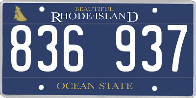 RI license plate 836937