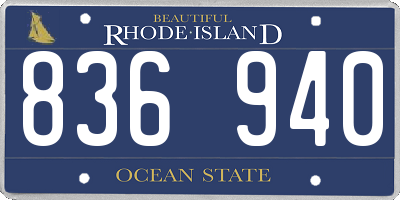 RI license plate 836940