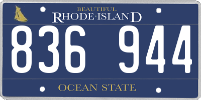 RI license plate 836944